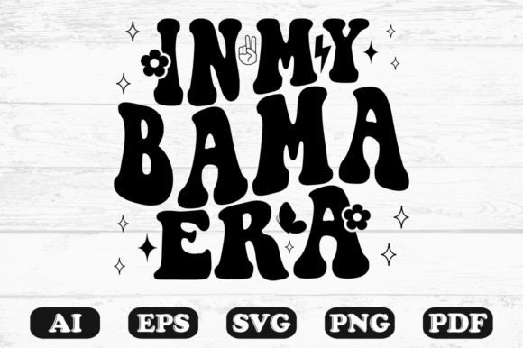 In My Bama Era Retro Wavy Svg Graphics for Crafts