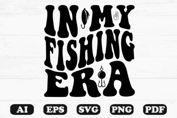 In My Fishing Era Retro Wavy Svg T-shirt Graphics for Crafts