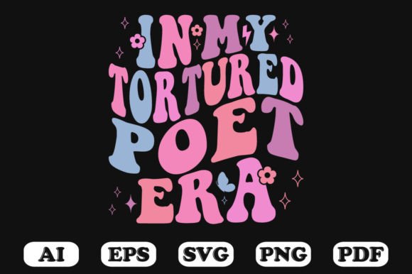 In My Tortured Poet Era Retro Wavy Svg Graphics for Crafts